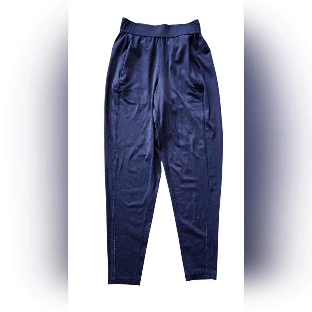 Sweaty Betty Air Taper 27in Leg Run Pants Women's 0 Navy Joggers Reflective Leg‎